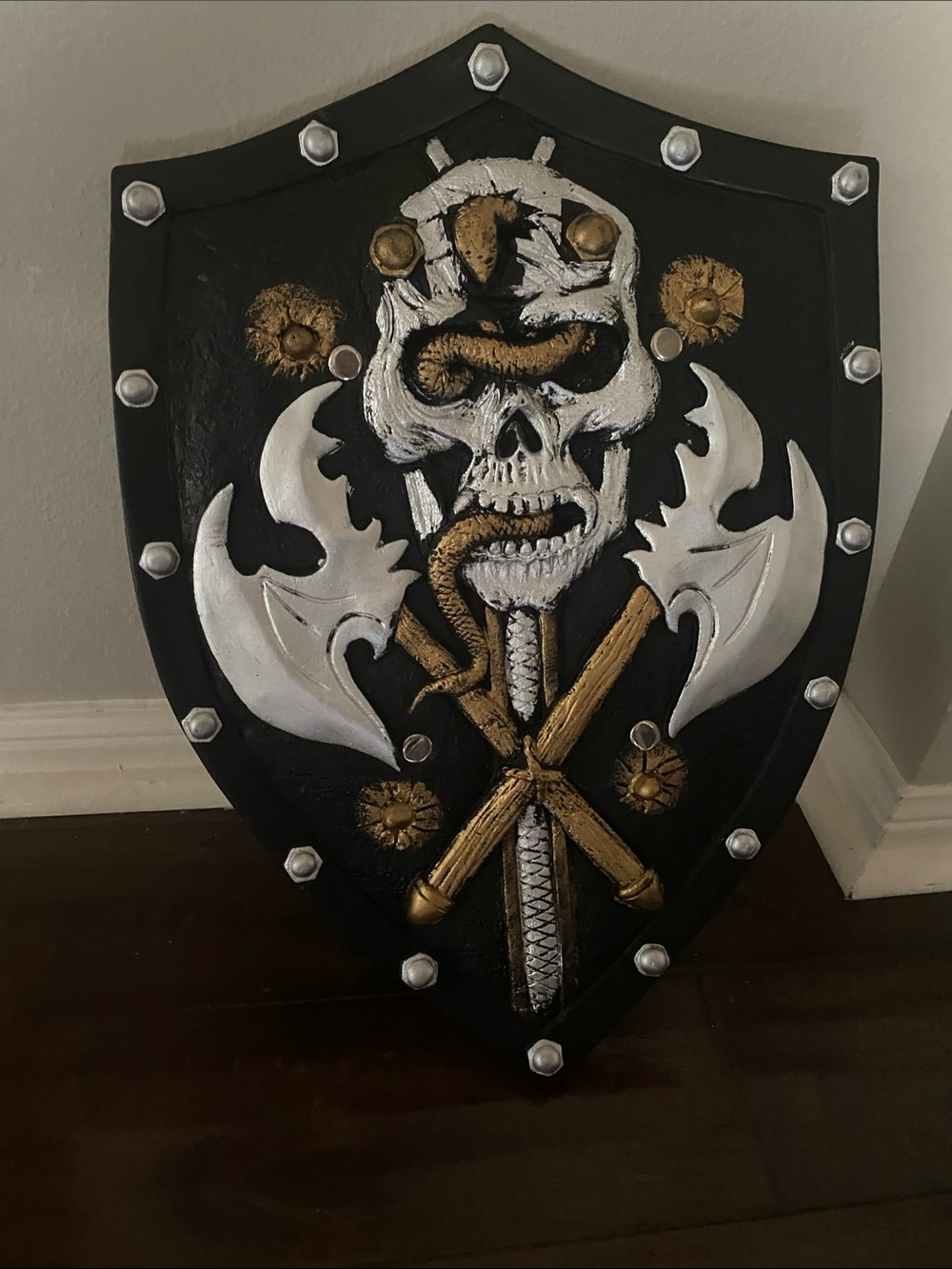 Black and Gold Skull Shield